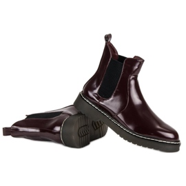 Small Swan Botines Chelsea lacados rojo 4