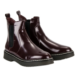 Small Swan Botines Chelsea lacados rojo 5