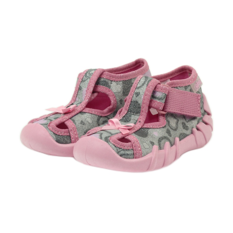 Befado 190P084 zapatillas hilo brillante gris rosado 3