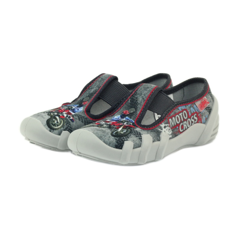 Zapatillas befado niños zapatillas 290x166 gris rojo 3