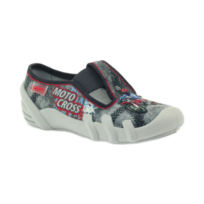 Zapatillas befado niños zapatillas 290x166 gris rojo 1