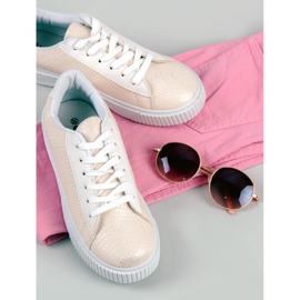 Zapatillas blancas con estampado de serpiente blanco 8