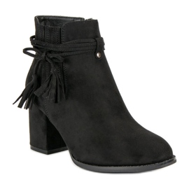 Botines de ante con tacón negro 2