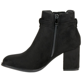 Botines de ante con tacón negro 3