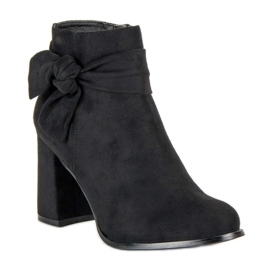 Botines de ante con tacón negro 5