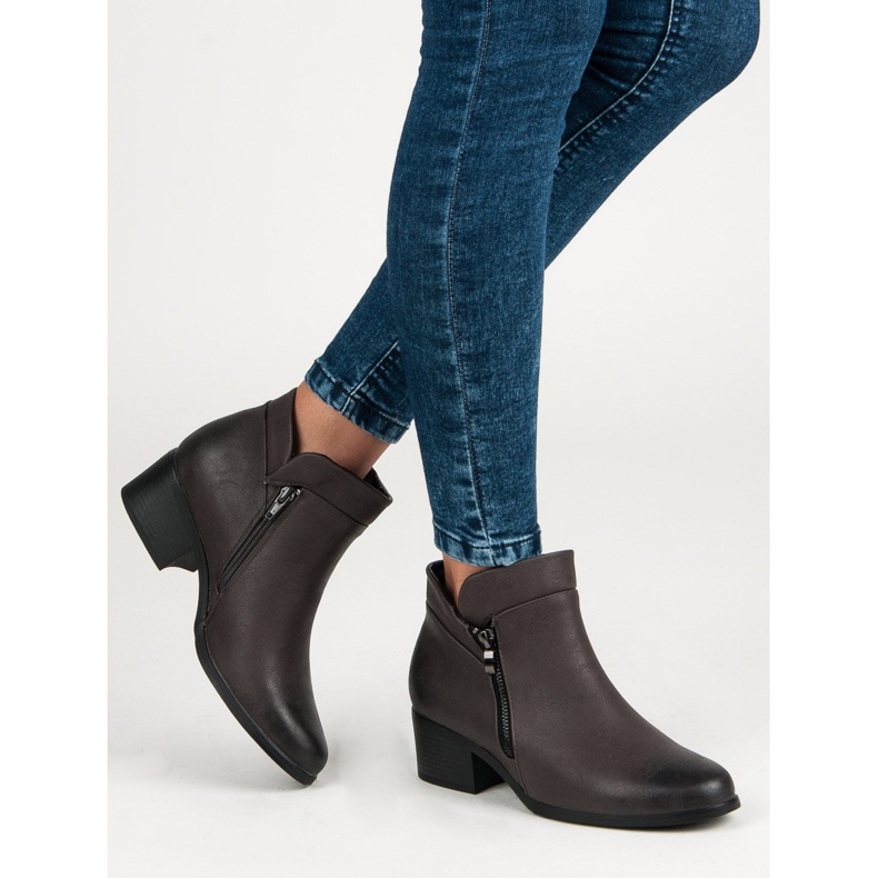 Vinceza Botas grises con cremallera negro 2