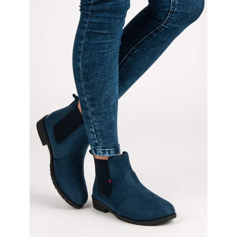 Lady Fashion Botines de gamuza sin cordones azul 2