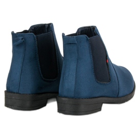Lady Fashion Botines de gamuza sin cordones azul 5