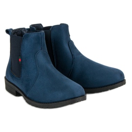 Lady Fashion Botines de gamuza sin cordones azul 6