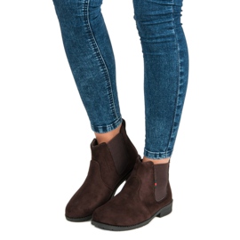 Lady Fashion Botines de gamuza sin cordones marrón 6