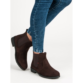 Lady Fashion Botines de gamuza sin cordones marrón 1
