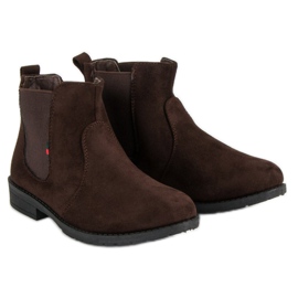 Lady Fashion Botines de gamuza sin cordones marrón 5