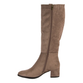 Filippo Botas de tacón beige 4