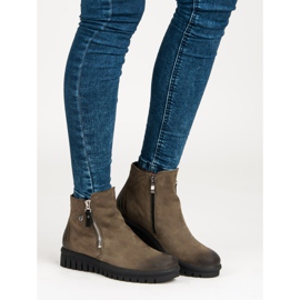 Botas bajas en la cremallera VINCEZA verde 1 Botas bajas en la cremallera VINCEZA verde 1