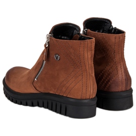 Botas bajas en la cremallera VINCEZA marrón 4