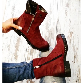 Botas de piel burdeos de VINCEZA rojo 6