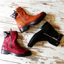 Botas de piel burdeos de VINCEZA rojo 7