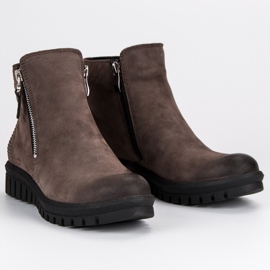 Botas bajas en la cremallera VINCEZA marrón 6