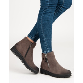 Botas bajas en la cremallera VINCEZA marrón 2