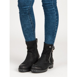 Botas VINCEZA de piel en negro 1