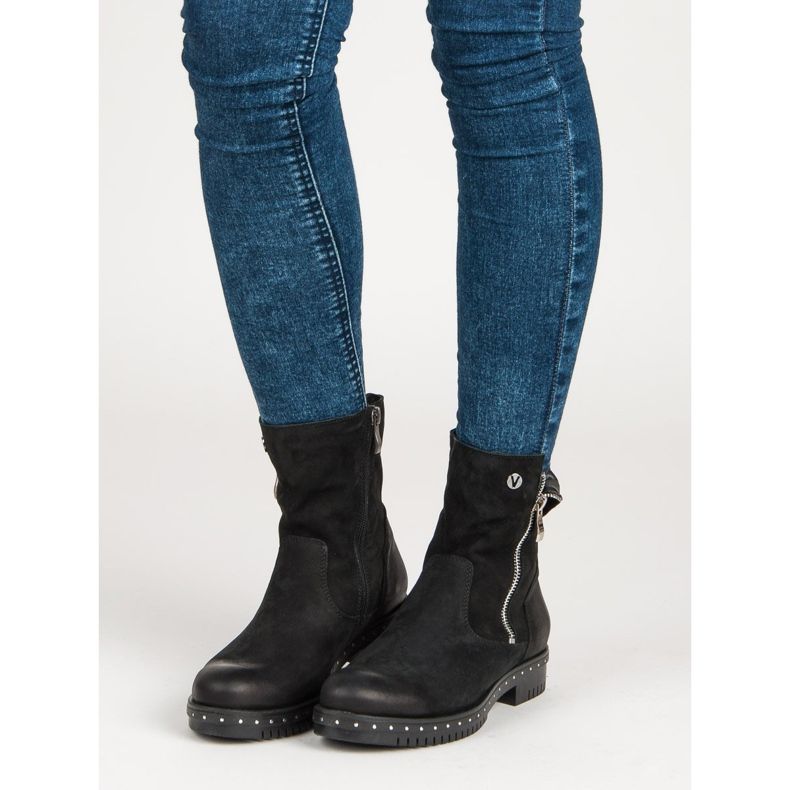Botas VINCEZA de piel en negro 1
