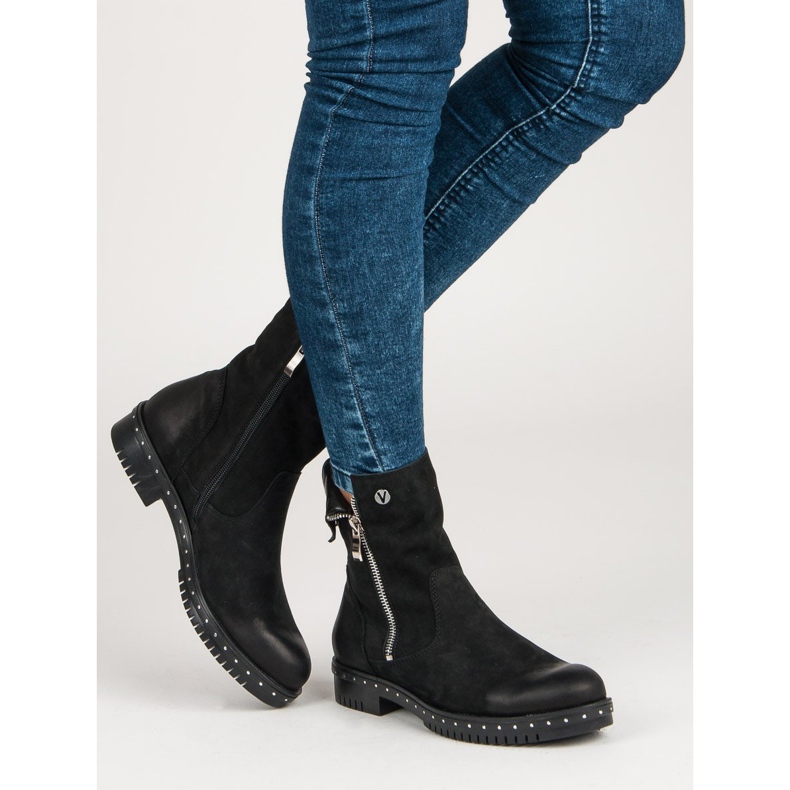 Botas VINCEZA de piel en negro 2