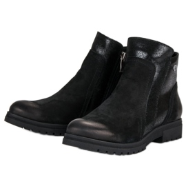 Cómodas botas VINCEZA de piel negro 4