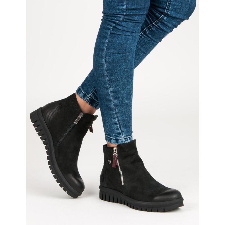 Botas bajas en la cremallera VINCEZA negro 2 Botas bajas en la cremallera VINCEZA negro 2