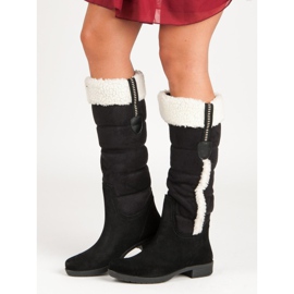 Botas cálidas de ante negro 1