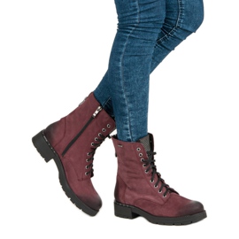 Botas con cordones VINCEZA rojo 2