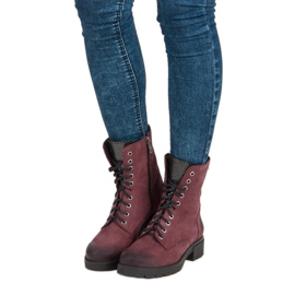 Botas con cordones VINCEZA rojo 1