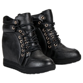 J. Star Zapatillas atadas con estilo negro 6