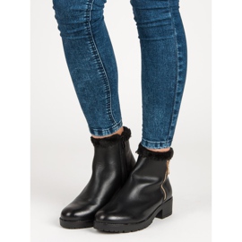 J. Star Botas de moda con piel negro 1