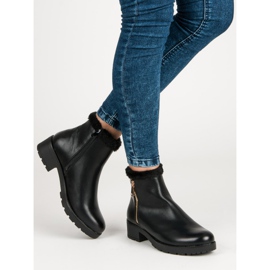 J. Star Botas de moda con piel negro 2