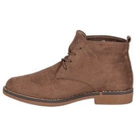 Botines bajos anudados marrón 3