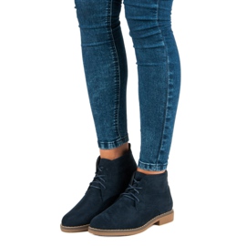 Botines bajos anudados azul marino 4