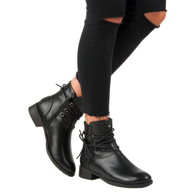 J. Star Botas de mujer con ribete negro 2