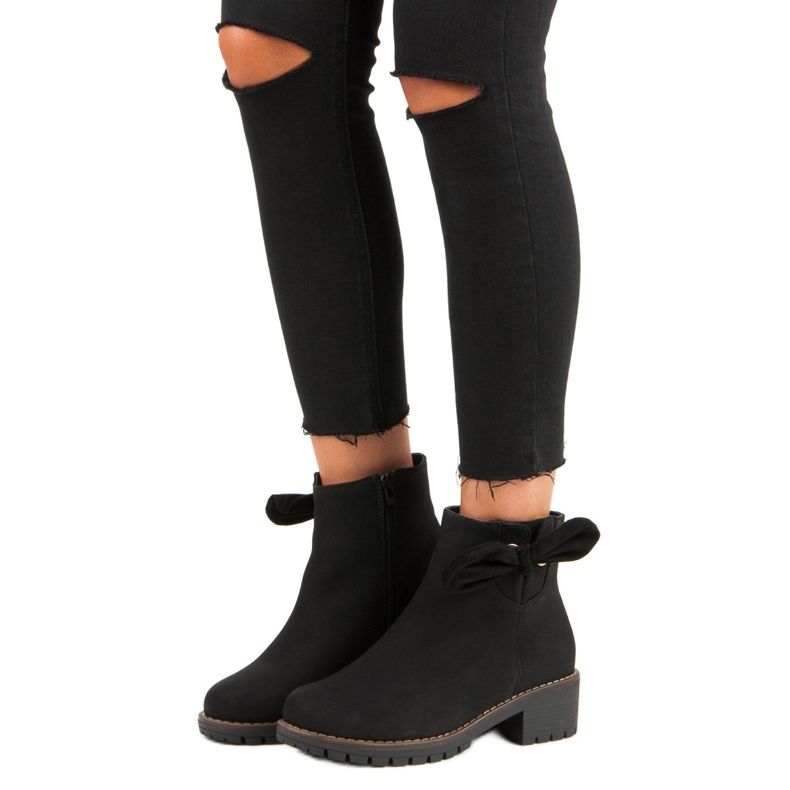 Botas negras de tacón negro 1