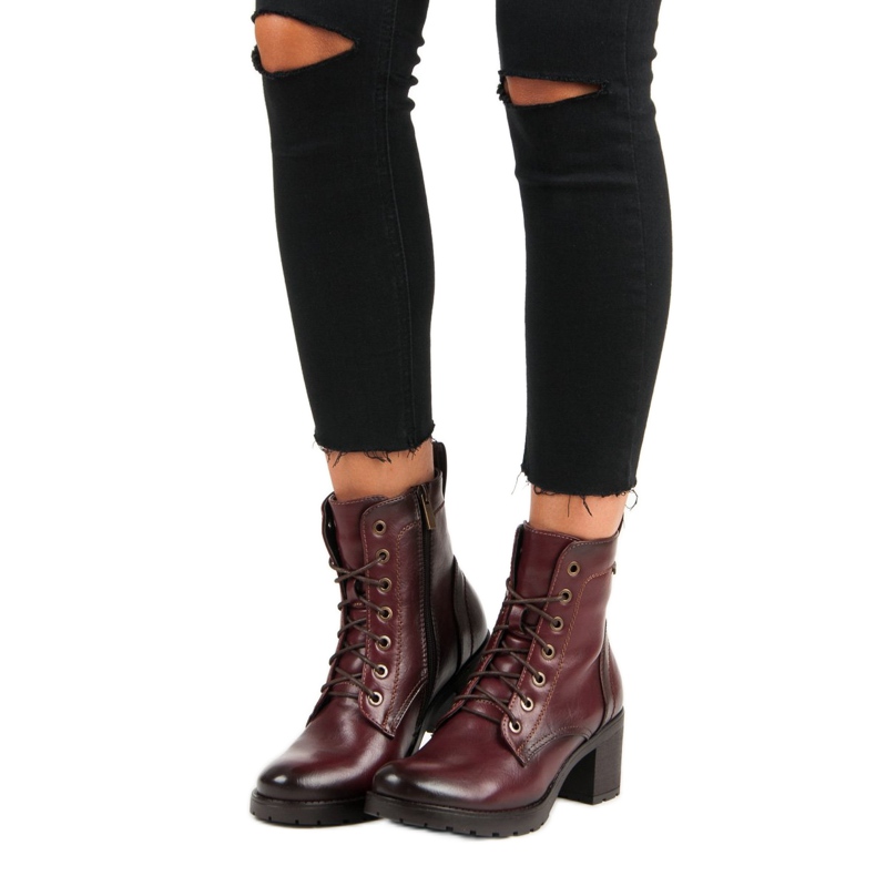 Botas vinceza cordones burdeos rojo 1