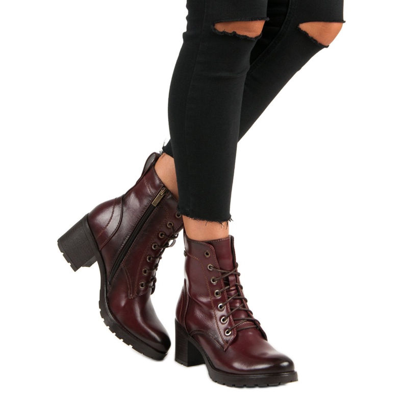 Botas vinceza cordones burdeos rojo 2