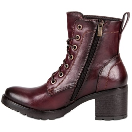 Botas vinceza cordones burdeos rojo 4