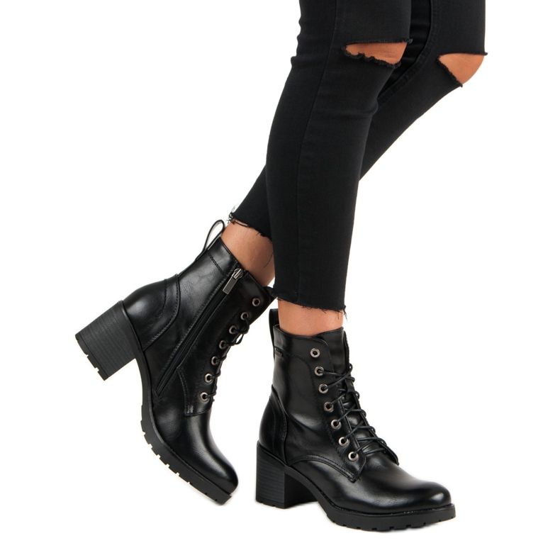 Botas vinceza negras con cordones negro 2