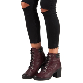 Cómodas botas de tacón VINCEZA rojo 1 Cómodas botas de tacón VINCEZA rojo 1