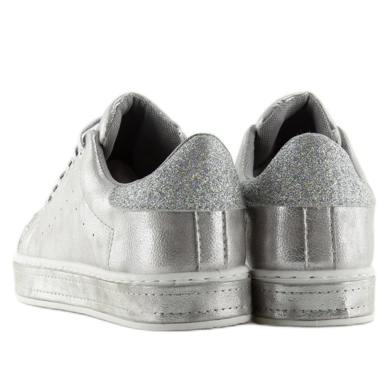 Deportivas plateadas de mujer K-301 Silver gris 1