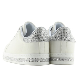 Deportivas mujer blancas y plateadas BK-81 blanco 4