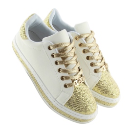 Deportivas mujer blancas y doradas BK-81 BLANCO/ORO 2