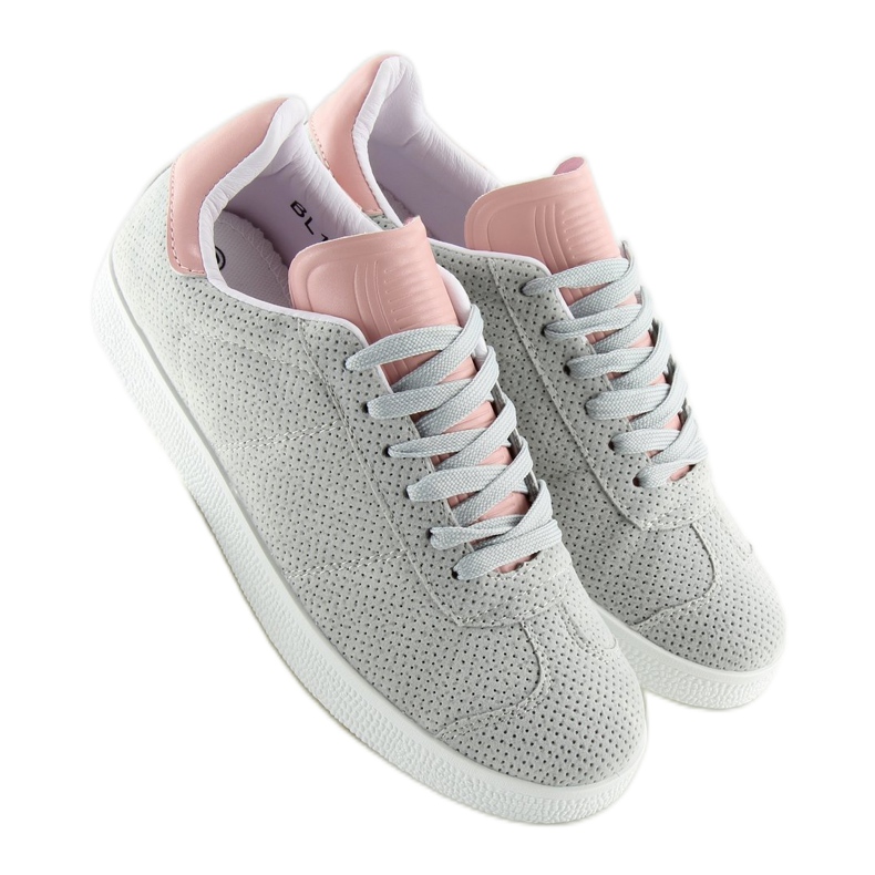 Deportivas de mujer gris y rosa BL131P GRIS/ROSA 2