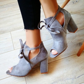 Sandalias vinceza ante cordones gris 8