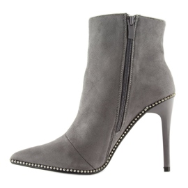 Gris ZY153 Botas grises en un alfiler 2