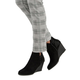 Corina Botas cuña elegantes negro 1